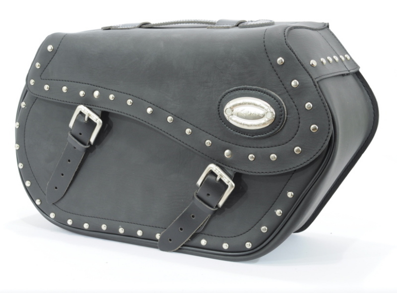 Synthetic leather 43 ltr studded saddlebags Longride